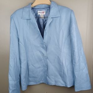 Pendleton Petites Blazer 12 Silk/Wool Blend Red Spot